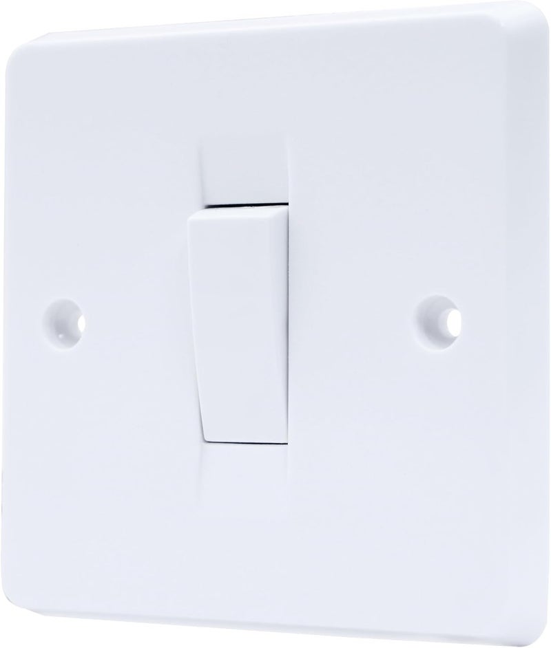 Duravel Single Light Switch Wall Plate, 10AX 250V, White Plastic, Standard Size - Image 4